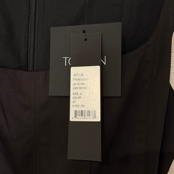 NWT TOCCIN Cady Tie Front Corset Midi Dress in sz. 0 - Picture 9 of 17